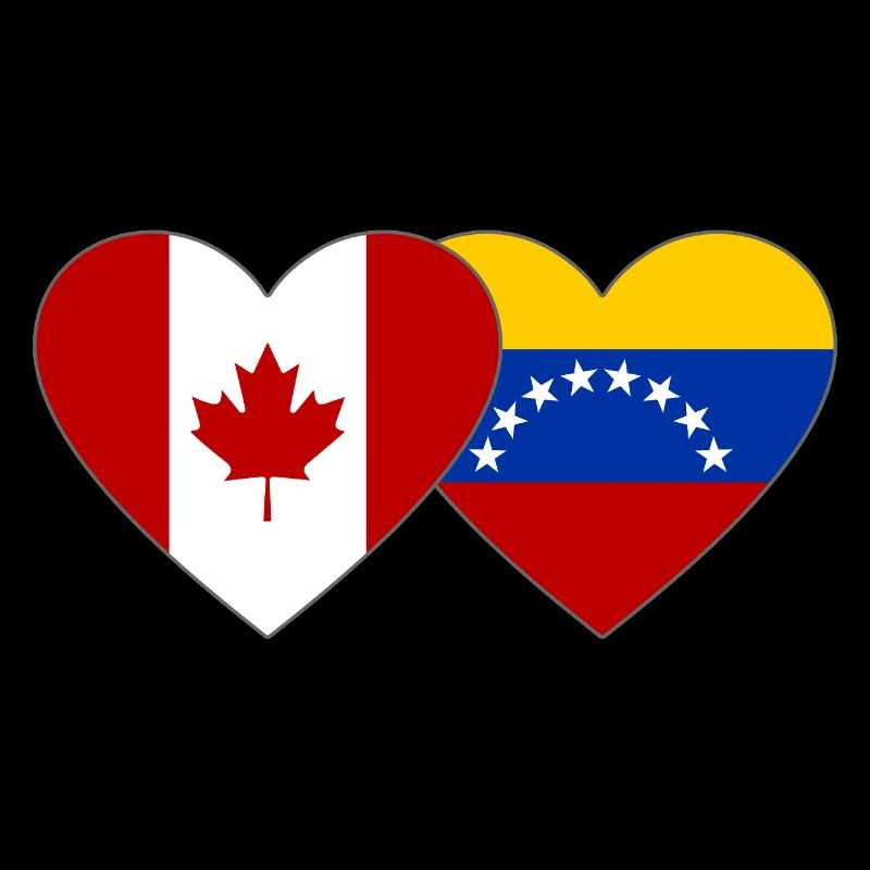 Canada Venezuela Flag Heart