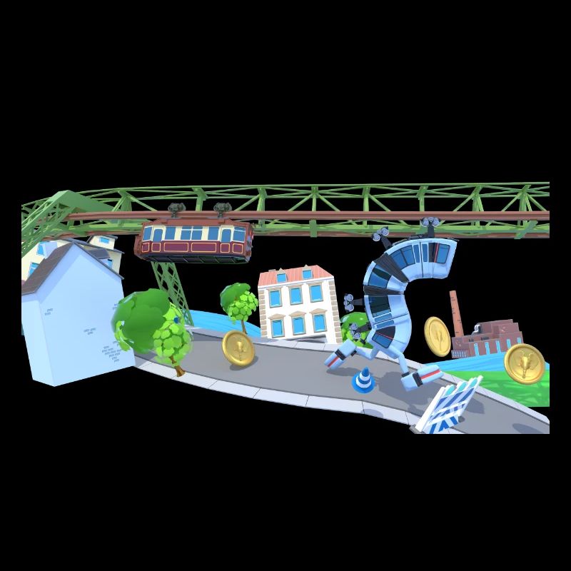 Game scene Schwebibahn-Runner