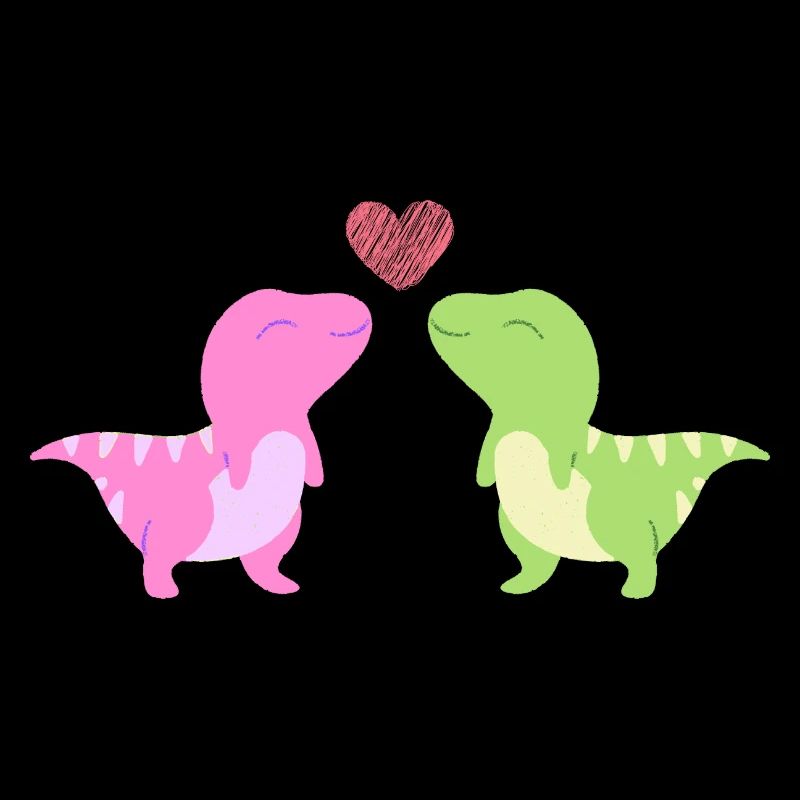 Nette Dinosaurier in der Liebe