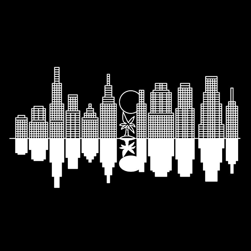 City Skyline + Baum - Weiß