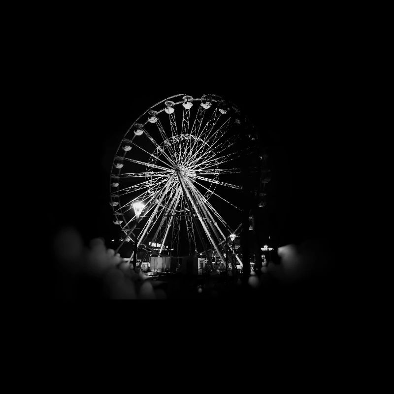 Ferris wheel b&w