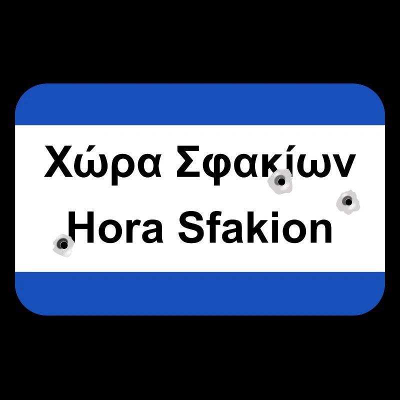 Zerschossenes Ortsschild Chora Sfakion Geschenk