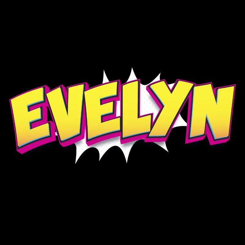 Evelyn benutzerdefinierter Name Comic-Stil Pop-Art,