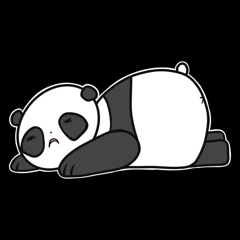 Reclining sad panda