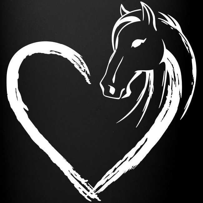 Vorschau: Pferde Herz - Tasse einfarbig