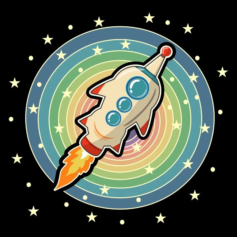 La fusée vole dans l’espace. L’espace en tant qu’astronaute