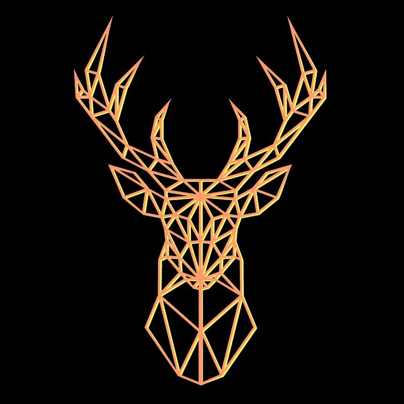 Neon Hirsch Kopf Geweih Orange