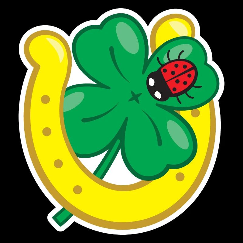 Lucky charm with cloverleaf horseshoe & ladybug