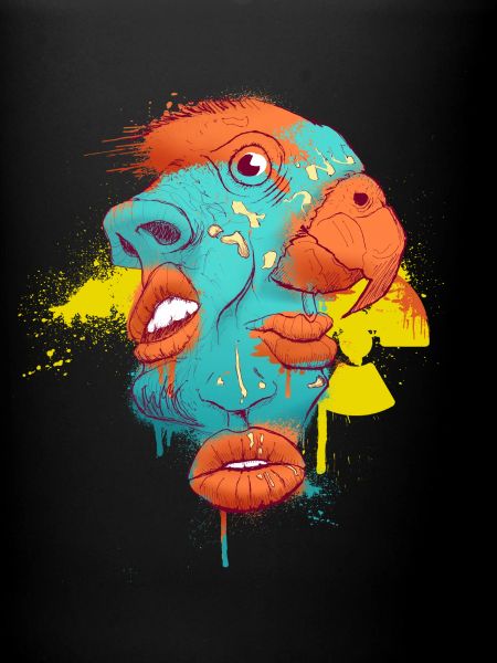 Face Mash-up Illustration