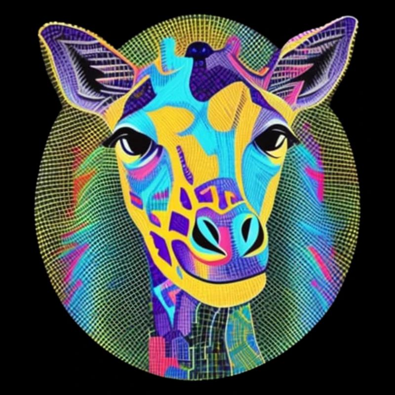Mehrfarbiges Quantenmosaik Giraffe 2