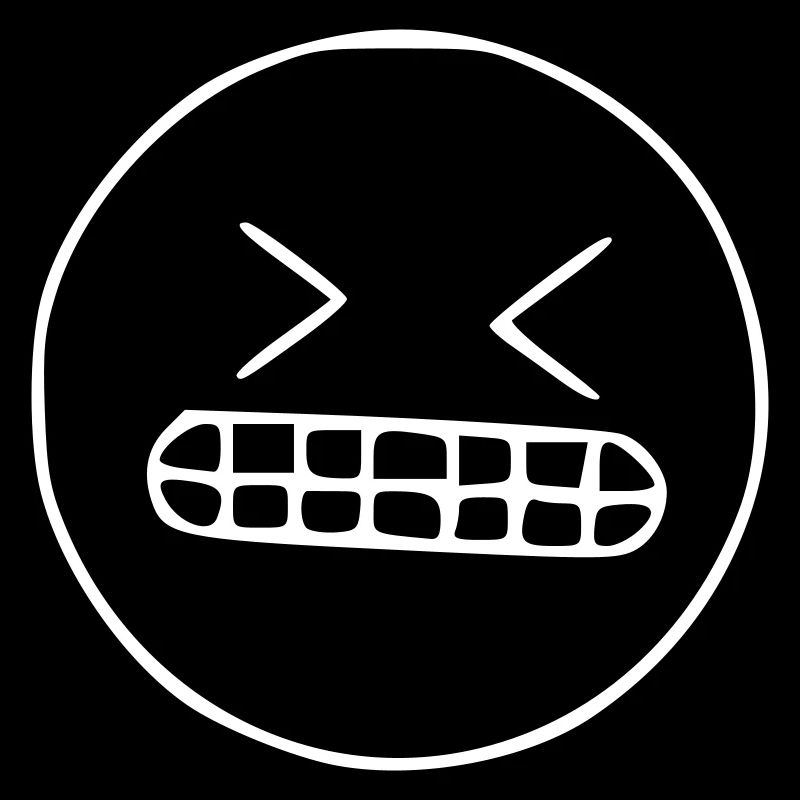 Emoji sketch nervous white