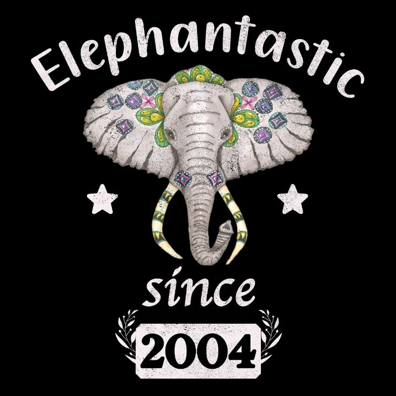Elephantastic since 2004, Elefantenkopf geschmückt