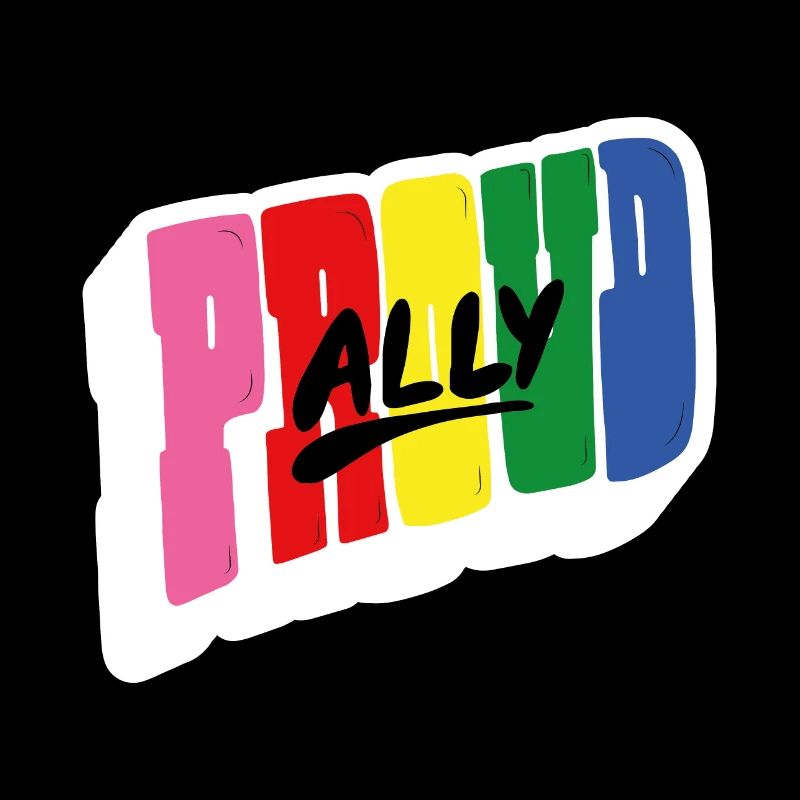 Proud ally in regenbogen design