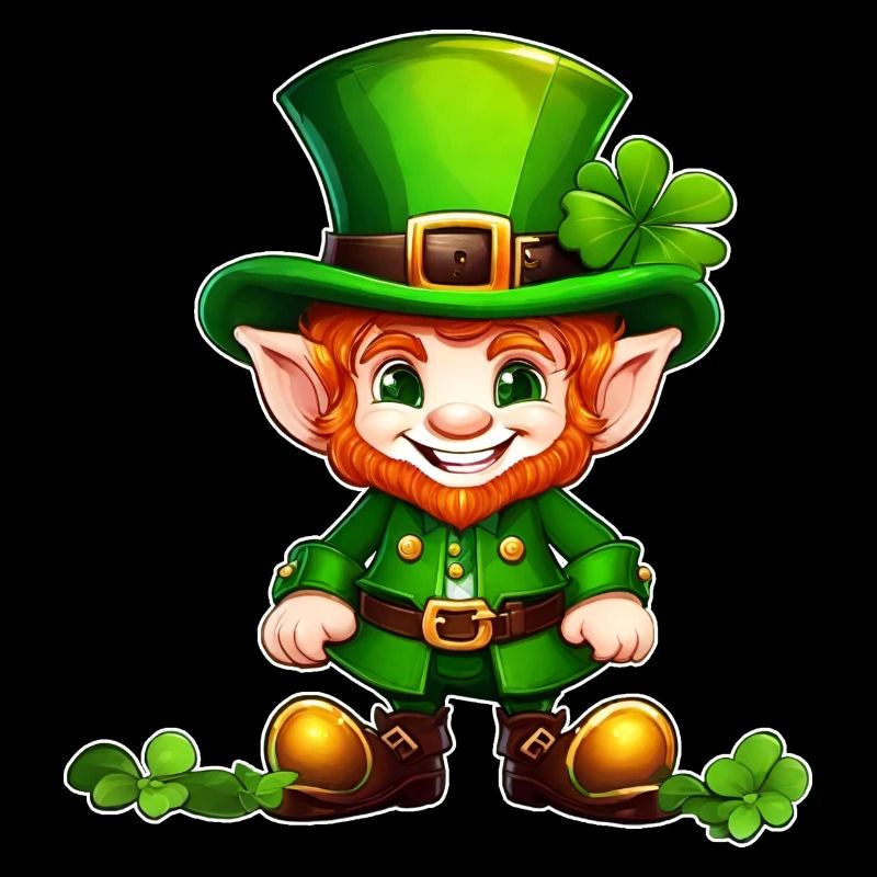 Saint Patrick's Day leprechaun with shamrock