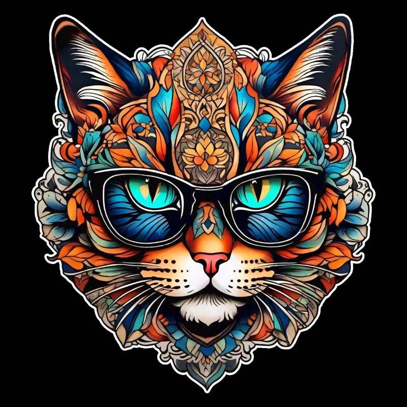 Coole Steampunk Katze mit Brille
