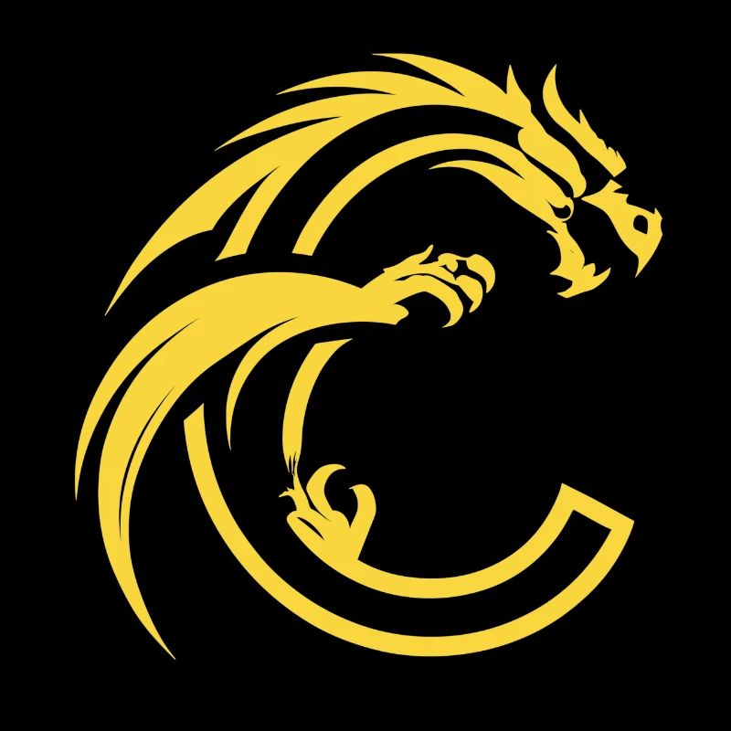 Buchstabe C mit Drache