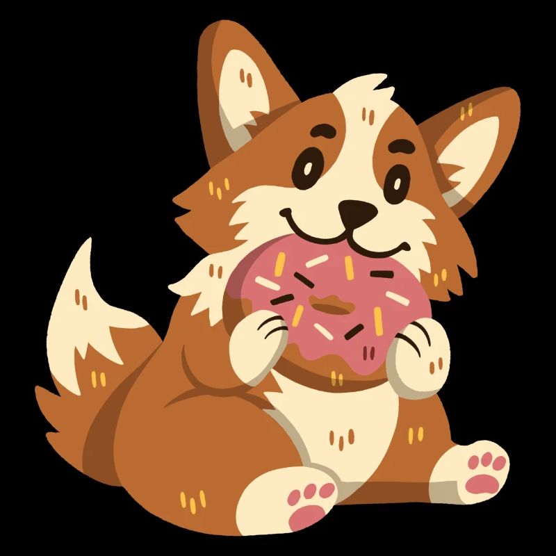 Corgi mit Donut