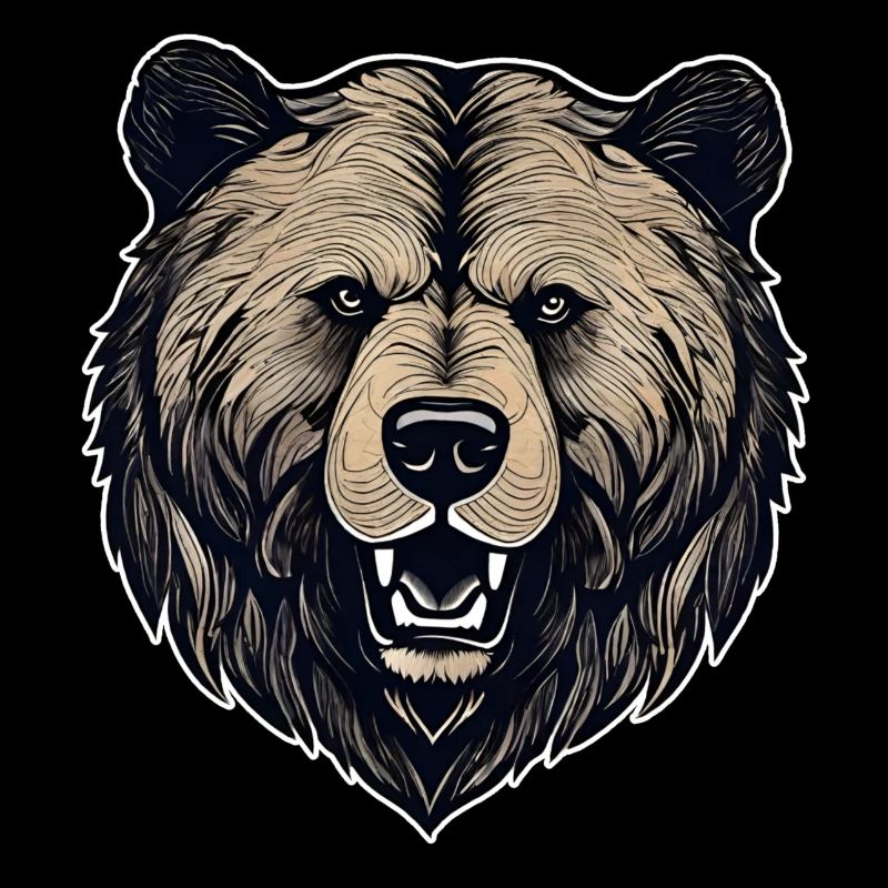 Stolzer brüllender Bär im Retro Style