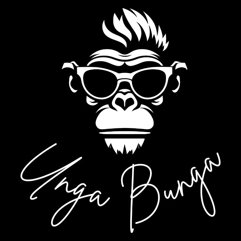 Affenkopf mit Sonnenbrille "Unga Bunga"