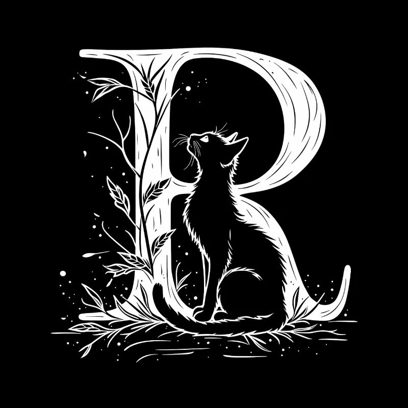 Lettre R avec chat