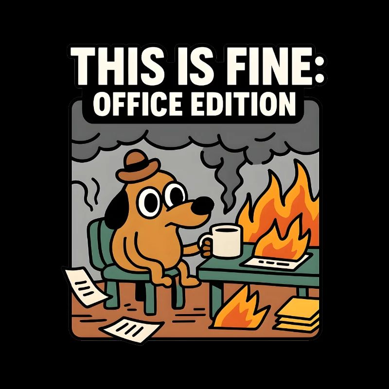 This Is Fine: Office Edition – Funny Work Meme Tee