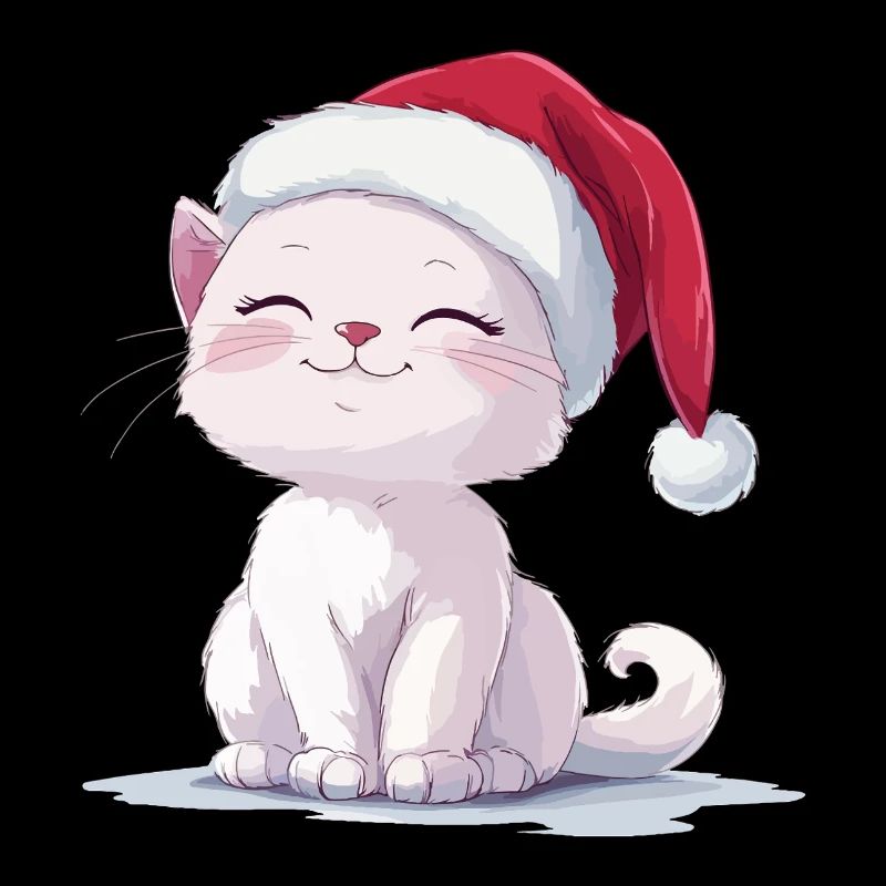 Chat Noël Noël Chat Mignon Joyeux Catmas