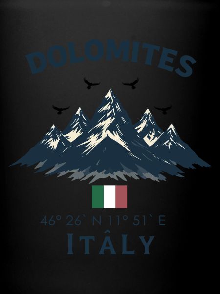 Dolomiten mit italienischer Flagge