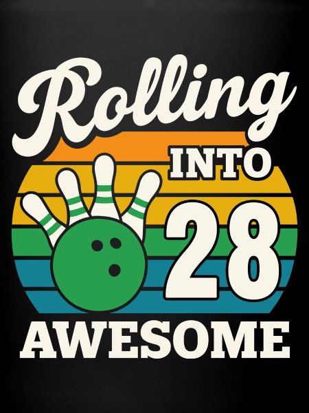 Bowling 28e anniversaire célébration graphique
