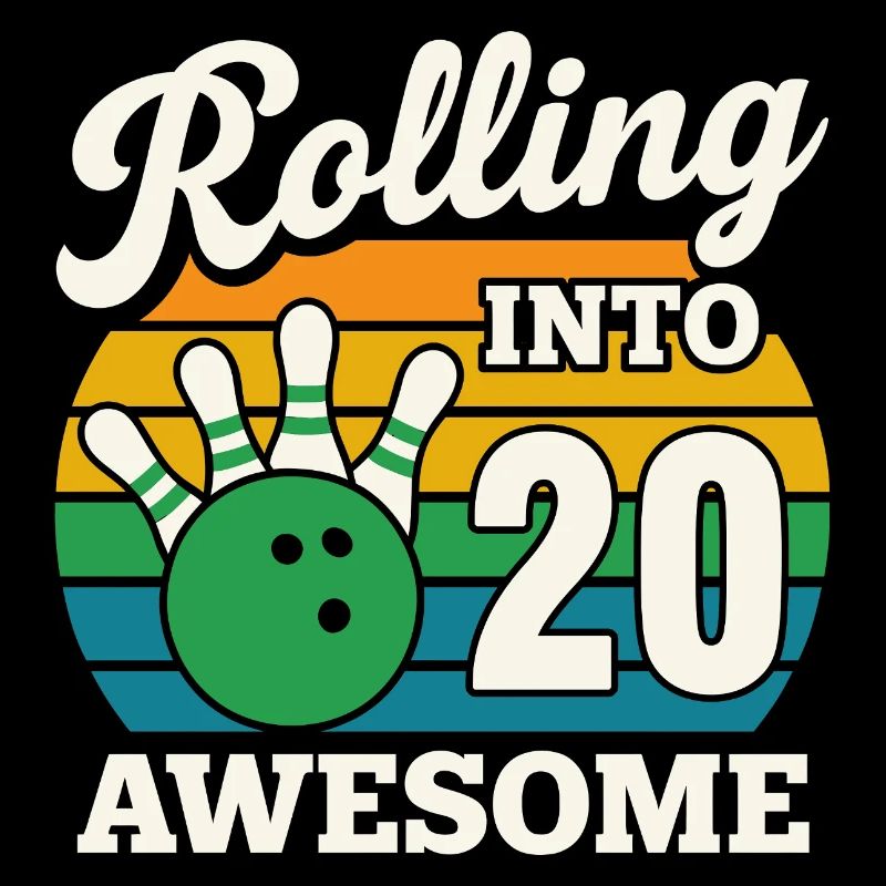 Bowling 20. Geburtstag Feier Grafik