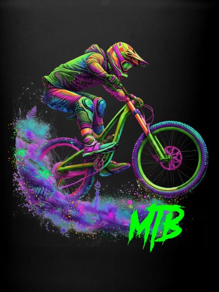 Neon MTB biker