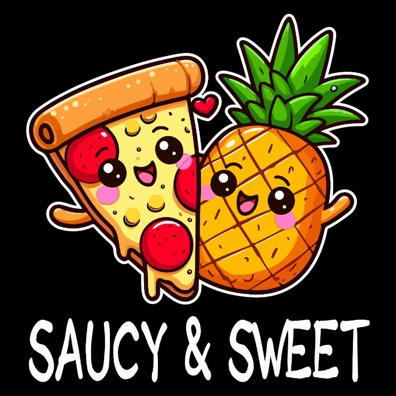 Pizza Ananas Kawaii Amour