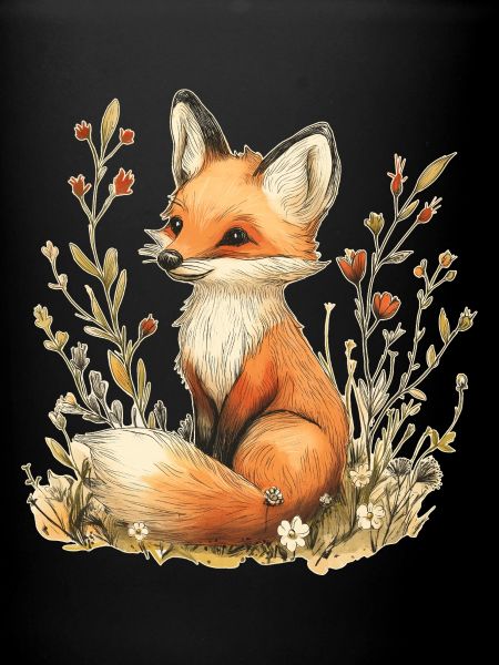 Fox with flowers