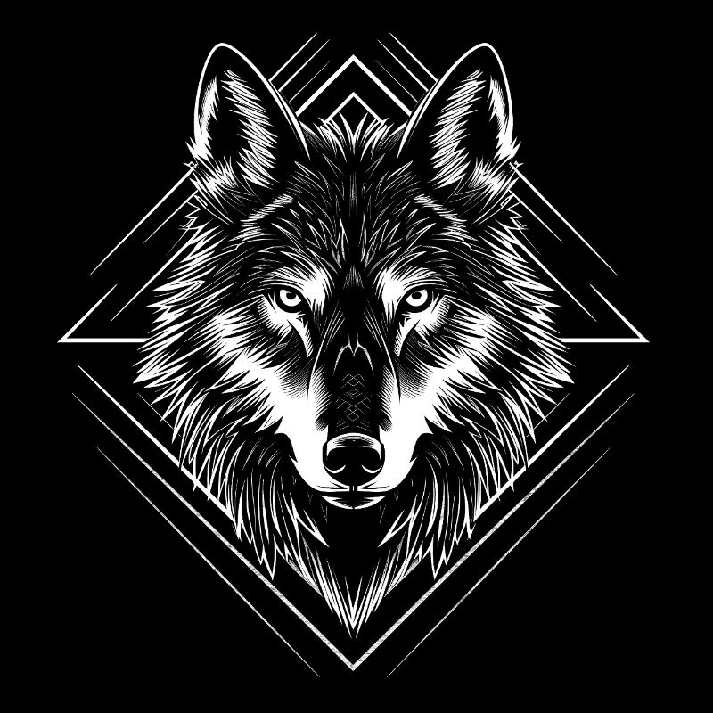 Minimalistischer Wolf im modernen Bold Grafikstil