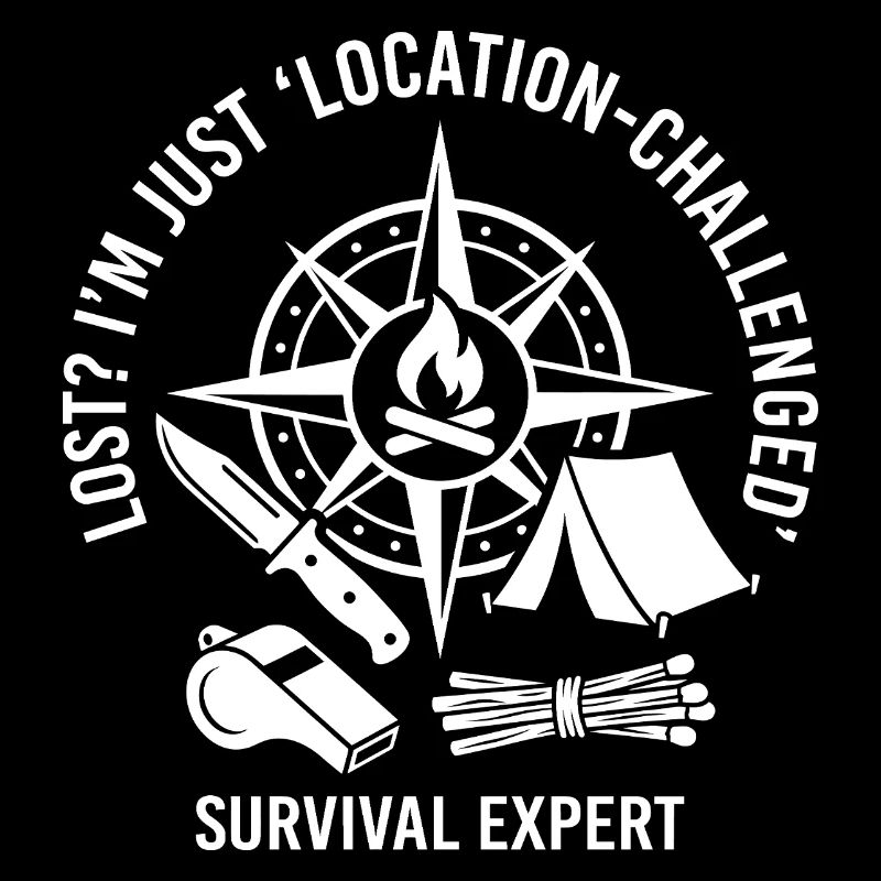 Survival Spruch Kompass Feuer