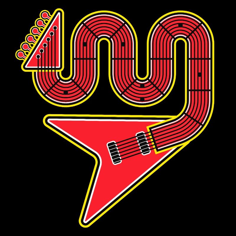 Red Abstract Shape Electric Guitar