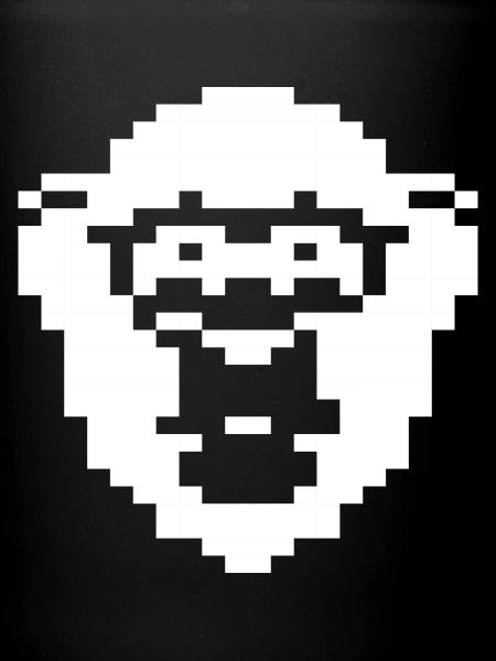 Insigne Retro Pixel Chimpanzé