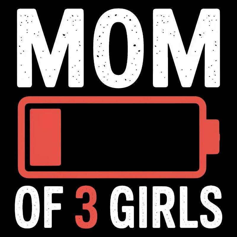 Mama von 3 Mädchen Batterie-Logo