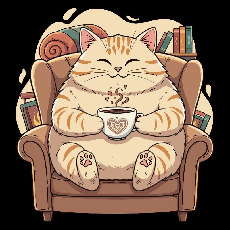 Cuddly kitten with heart coffee