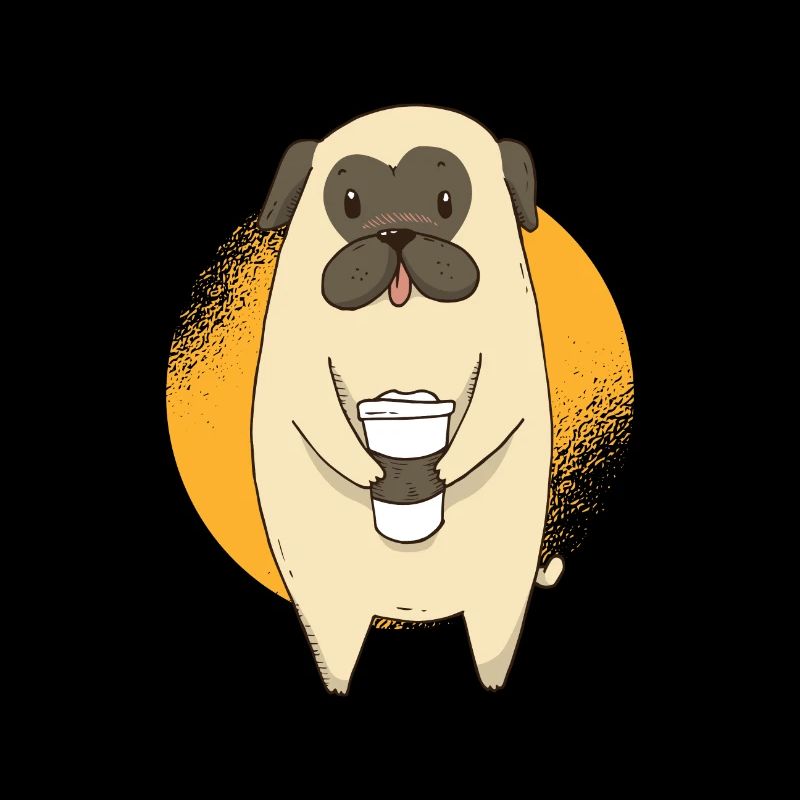 Pug and coffee - Mops und Kaffee