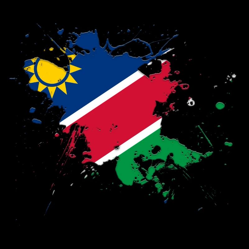 Namibia Flagge als Farbklecks
