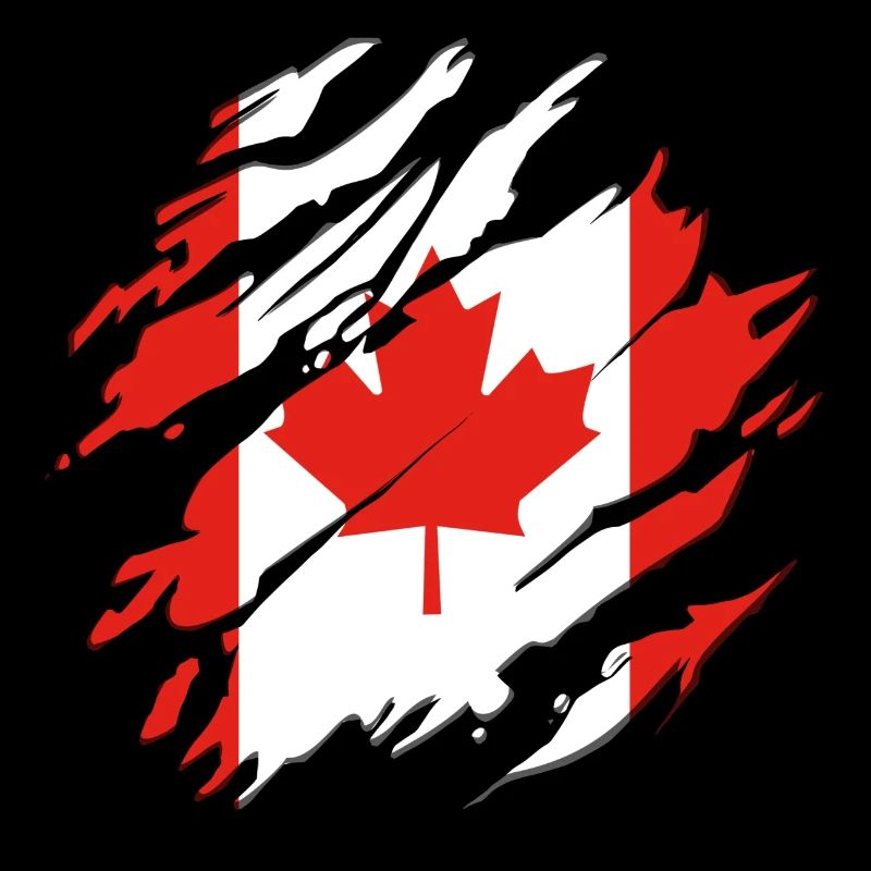 Drapeau canada feuille d'érable feuille d'érable fissures