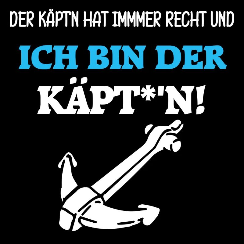Käptn Bootfahren Motorboot Spruch Anker