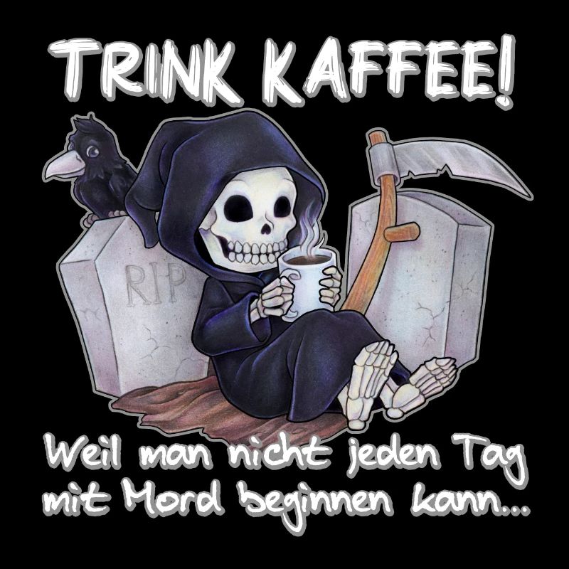 Trink Kaffee - Lustiger Chibi Grim Reaper