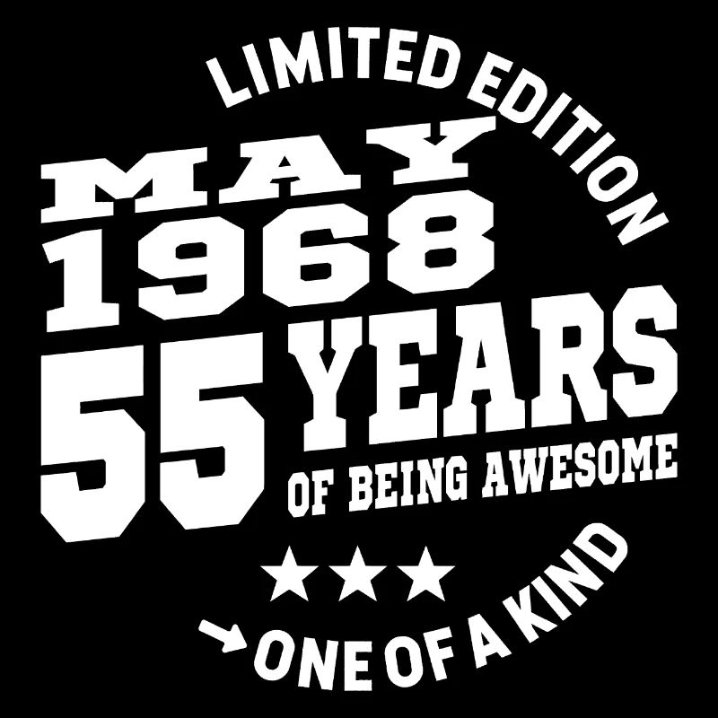 55 years old - birthday may 1968