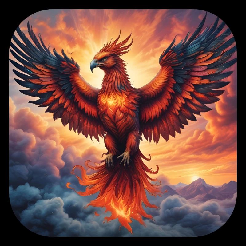 Stolzer Phoenix aus Feuer