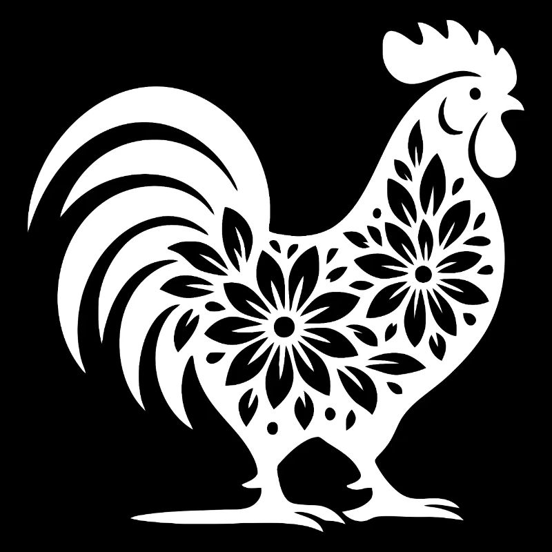 Floral Folk Coq Design