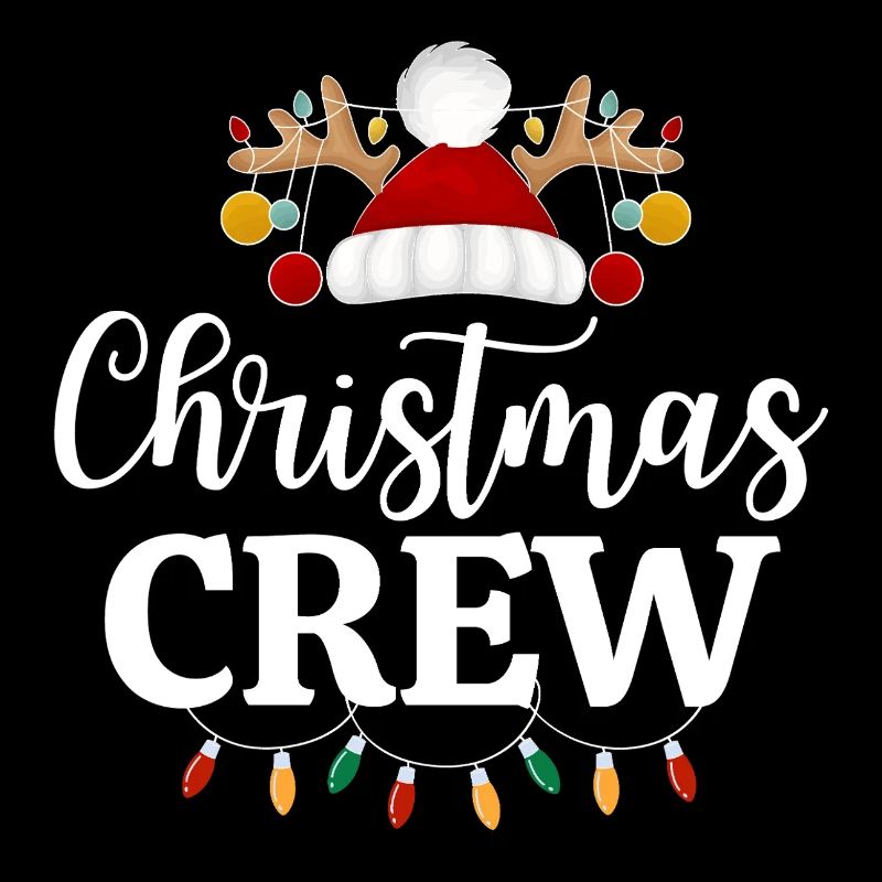 christmas crew, Festive Reindeer Santa Hat Design