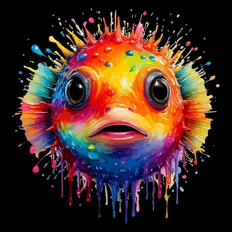 Impression d’art Color Explosion Puffer Fish