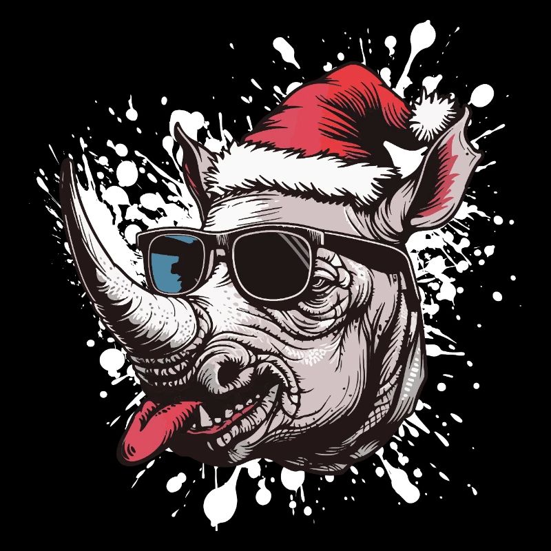 Rhinocéros Noël drôle
