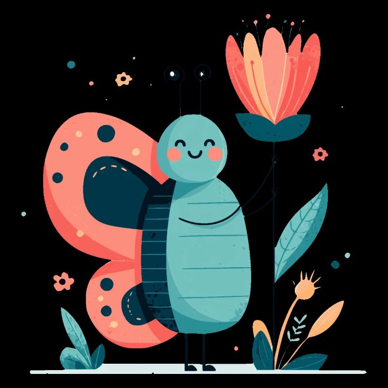 putziger Schmetterling mit Blume